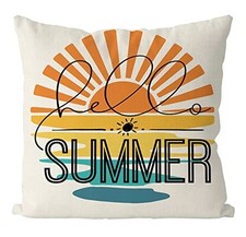 Summer Pillow Covers 18x18 Inch Simple Sun Art Pillows Covers Summer
