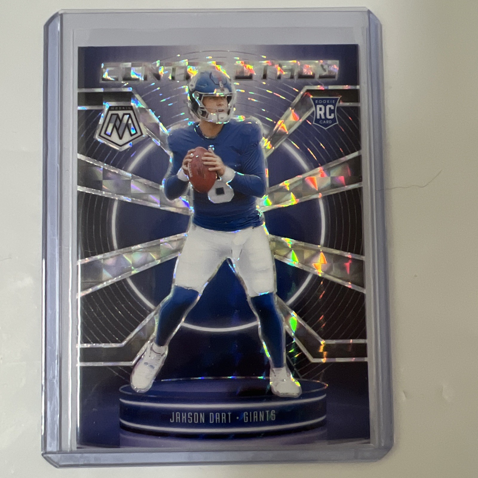 2025 Panini Mosaic Center Stage Mosaic Jaxson Dart #7 (RC) Silver Mosaic Prizm