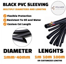 Flexible PVC Cable Sleeving / Tubing Wiring Harness Black