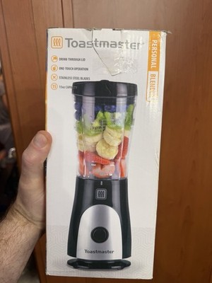 Toastmaster Personal Blender TM-4MBL 15 oz One-Touch w/ Drink-Through Lid