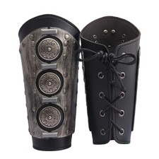 Viking Bracers Leather Arm Guards Medieval Gauntlets Wristband Vambrace Arche...