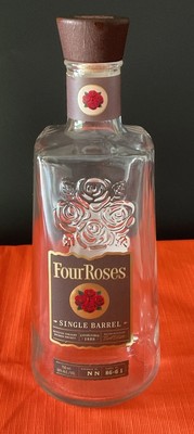 Four Roses single barrel Kentucky bourbon whiskey Empty Bottle With Roses On Cap