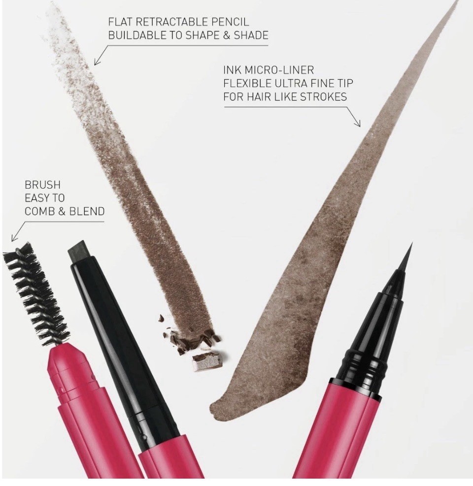 Valentino Beauty Triple Brow Trio Eyebrow Filler Liner Pencil 02