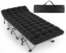 32in XXL Folding Camping Cot for Adults with Mattress, 900LBS Heavy Duty Port...
