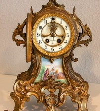 Vintage Gilbert Mantle Clock, Open Escapement, Antique