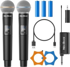 Wireless Microphone Rechargeable Dual Cordless Handheld Dynamic Wireless Mics...