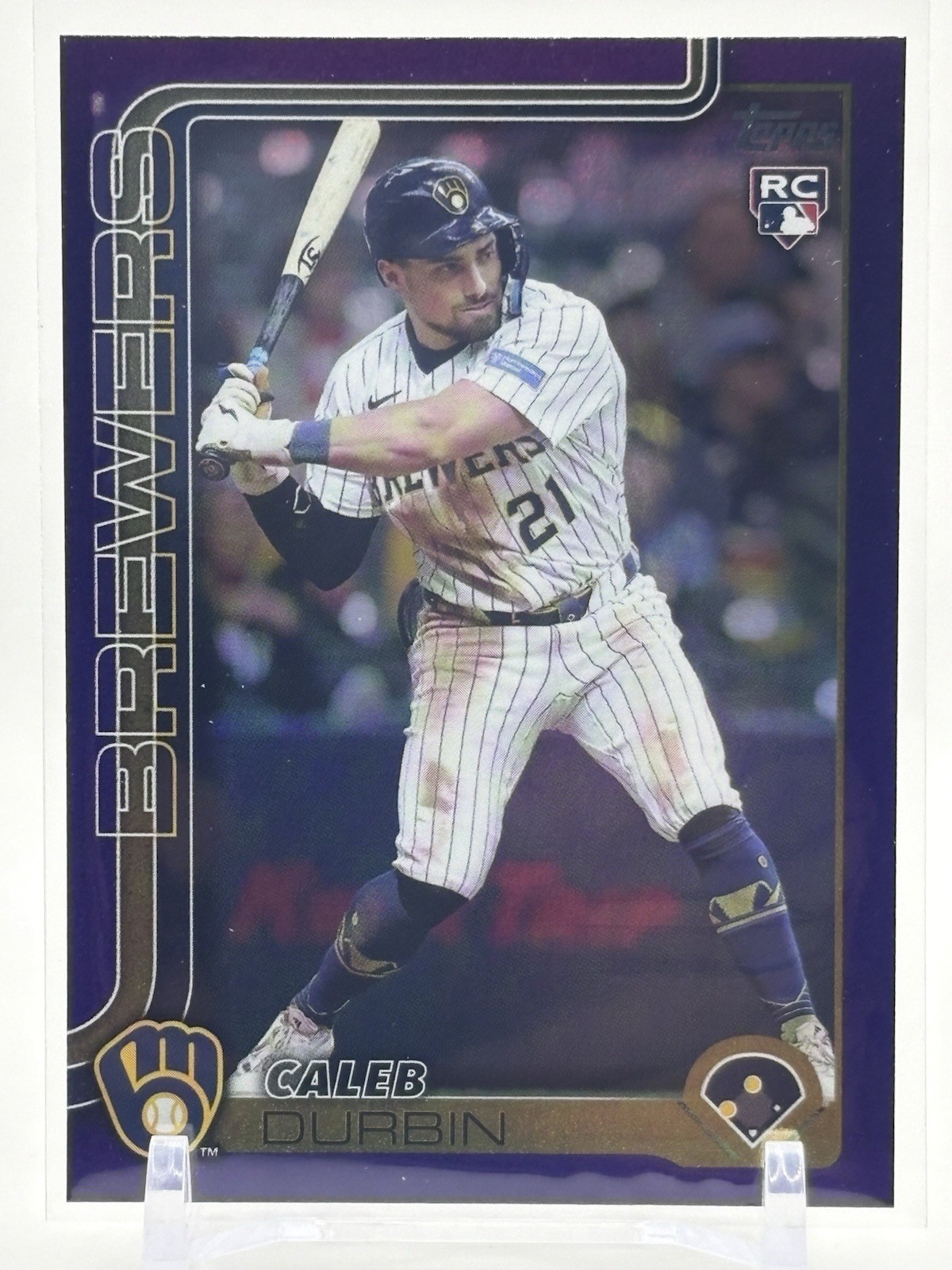 2025 Topps Update CALEB DURBIN RC Rookie #US170 PURPLE Rainbow Foil Brewers /250