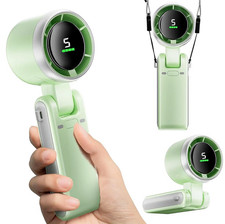 Portable Handheld Turbo Fan 5 Gear Wind Rechargeable Pocket Fan with LED Displa