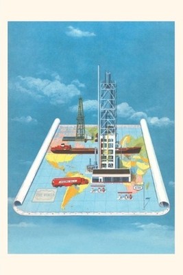 Vintage Journal Floating Map with Industrial Objects by Found Image Press (Engli