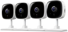 Tapo 1080P Indoor Wired Security Camera 4 Pack Night Vision Audio Alexa C100