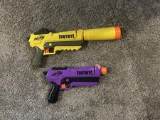 Hasbro Fortnite Nerf Guns. Shhh Silencer And Black And Purple. No Darts.
