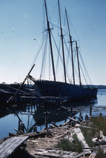 Hesper & Luther Little Schooners Wiscasset Maine 1959 Kodachrome Color Slide # 1