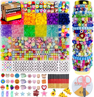 1000 Perlen FüR ArmbäNder, 600 Pony Beads, 300 Buchstabenperlen, Polymerton Perl