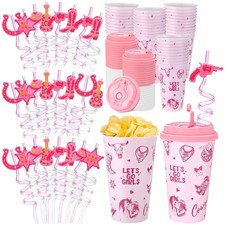 Western Cowgirl Plastic Cups - 36 Pieces