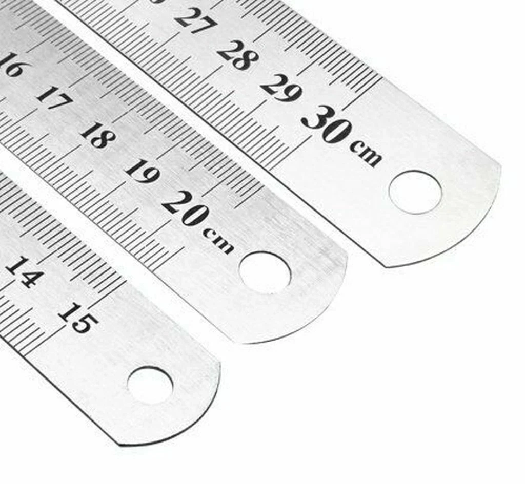 ZOENHOU 20 Pieces 12 Inch Stainless Steel Ruler Metal Ruler With Metric