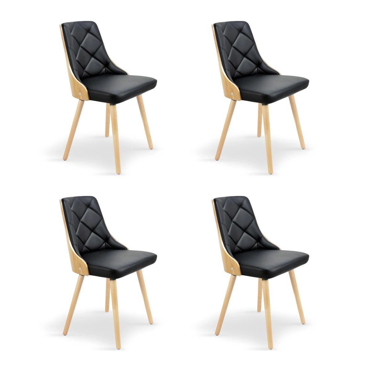 Chaises Cargo scandinaves 79cm pour aménager un coin repas chaleureux en lot de 4