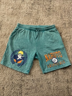 Naruto Shippuden Anime Shorts Men s Size (M) Turquoise Green Cotton Blend