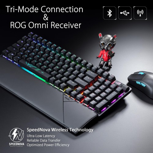 Asus ROG Strix Scope II 96 - Toetsenbord - Draadloos - Bluetooth 5.1 - USB - 100 - Afbeelding 6 van 7