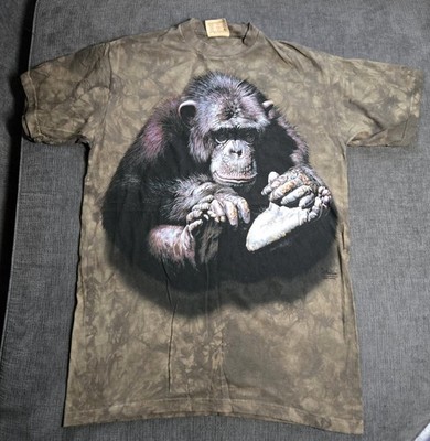 The Mountain Monkey Shirt Size Medium Black Primate Ape 90s Y2K Nature