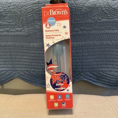 Dr Browns Natural Flow Special Ed. Stars & Stripes 4th Of July Bottle 8oz NEW