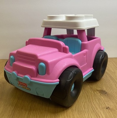 Fisher Price Little People Jeep Mattel 2010 Block Builder Pink Beach Car SUV