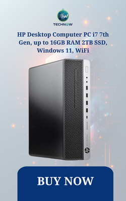 HP Desktop Computer PC i7 7th Gen, up to 16GB RAM 2TB SSD, Windows 11, WiFi