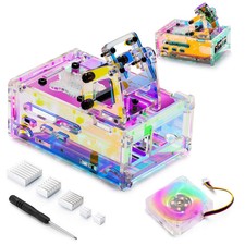 Raspberry Pi 5 Acrylic Case with FanThe Cooler kit with 40mm Cooling PWM RGB ...