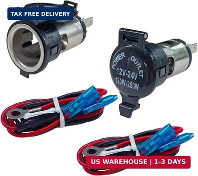 2PCS Cigarette Lighter Socket, DC 12V Car Power Outlet Socket Replacement, Water