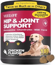 Glucosamine for Dogs Hip and Joint Supplement for Dogs For Pain Relief 180 Chew