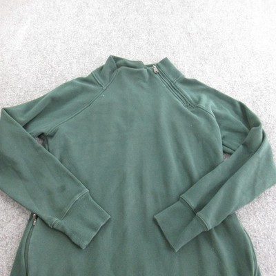 ATHLETA フルジップフーディ オリーブグリーン Athleta Sweater Dress Womens M Green Fleece Mock Neck Long Sleeve