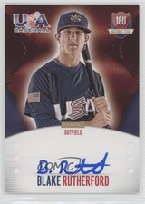 2014 USA Baseball Box Set 18U National Team Signatures Blake Rutherford Auto 0f8