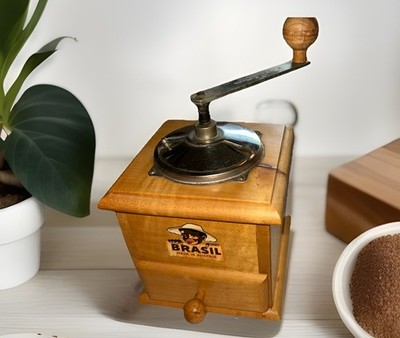 Vintage Ahner Vienna Brazil Coffee Grinder Mill - Wood - Made In Austria