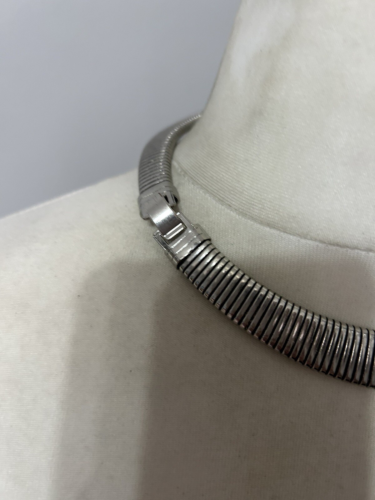 Silver Toned Collar Length Statement Necklace Run… - image 9