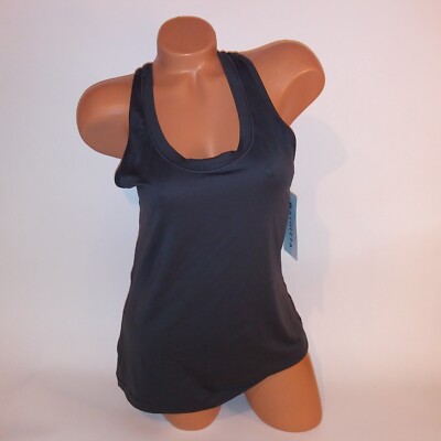 Athleta Tank Top Medium Solid Gray Nitro Tank Sleeveless Open Back New
