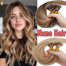 Nano Ring Rings Loop Beads 100 Human Remy Hair Extensions Full Head THICK 1Gram