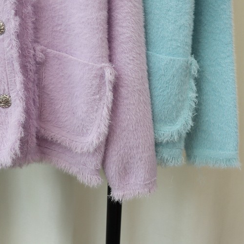 Womens Faux Mink Fur Knitted Cardigan Winter New Tassel Loose Sweater Jackets - Bild 19 von 24