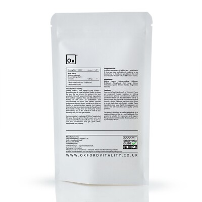 Comprimés D'Açaï 625mg - Oxford Vitality - Pour Vitalité, Peau, Perte De Poids