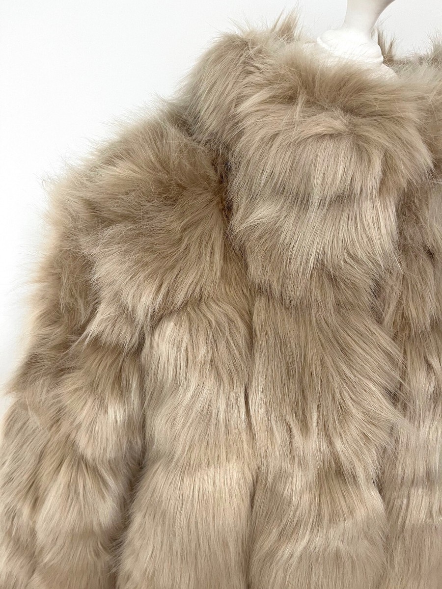 Manteau Zara Avec Col En Fausse Fourrure - Taille S - Couleur Beige - Neuf Avec étiquettes