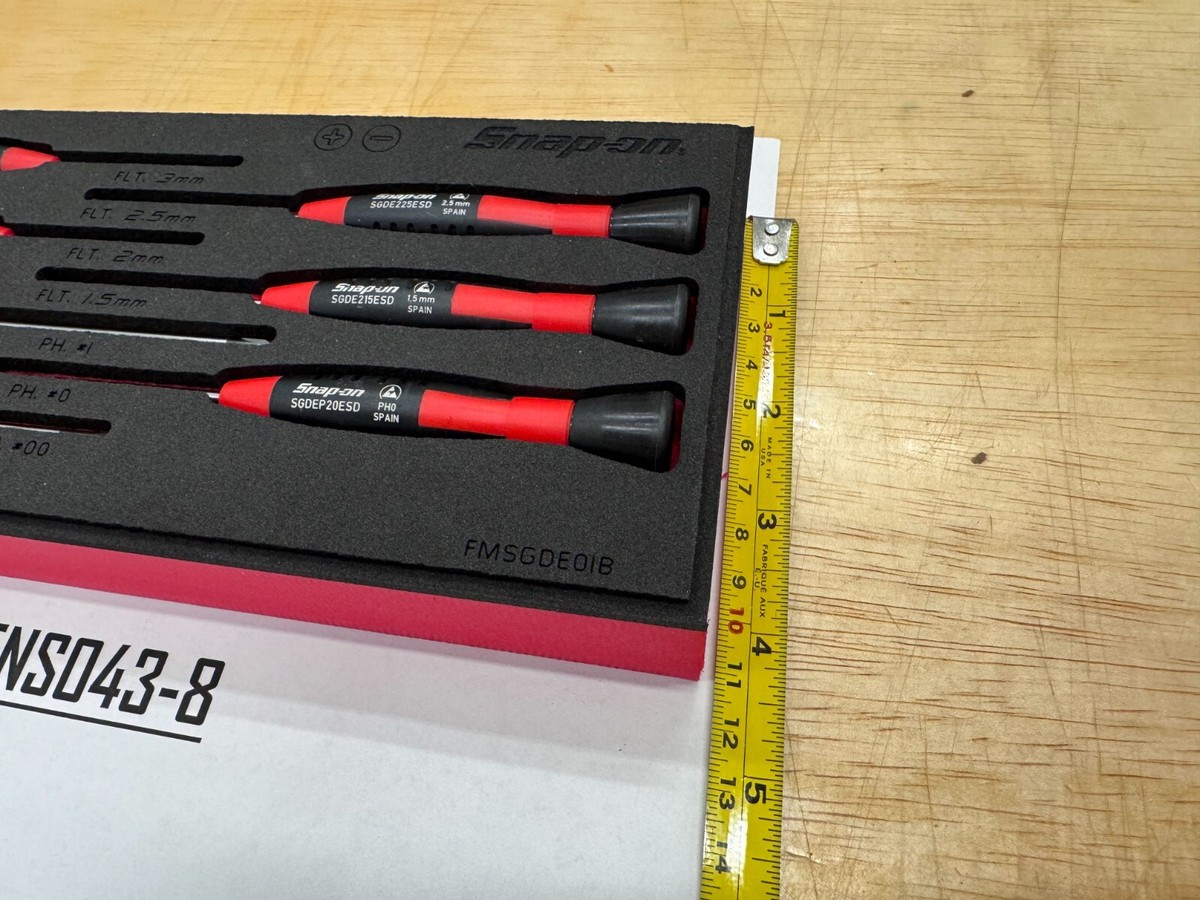 Snap-on Tools 7pc Mixed Electronic Miniature Screwdriver Foam Set