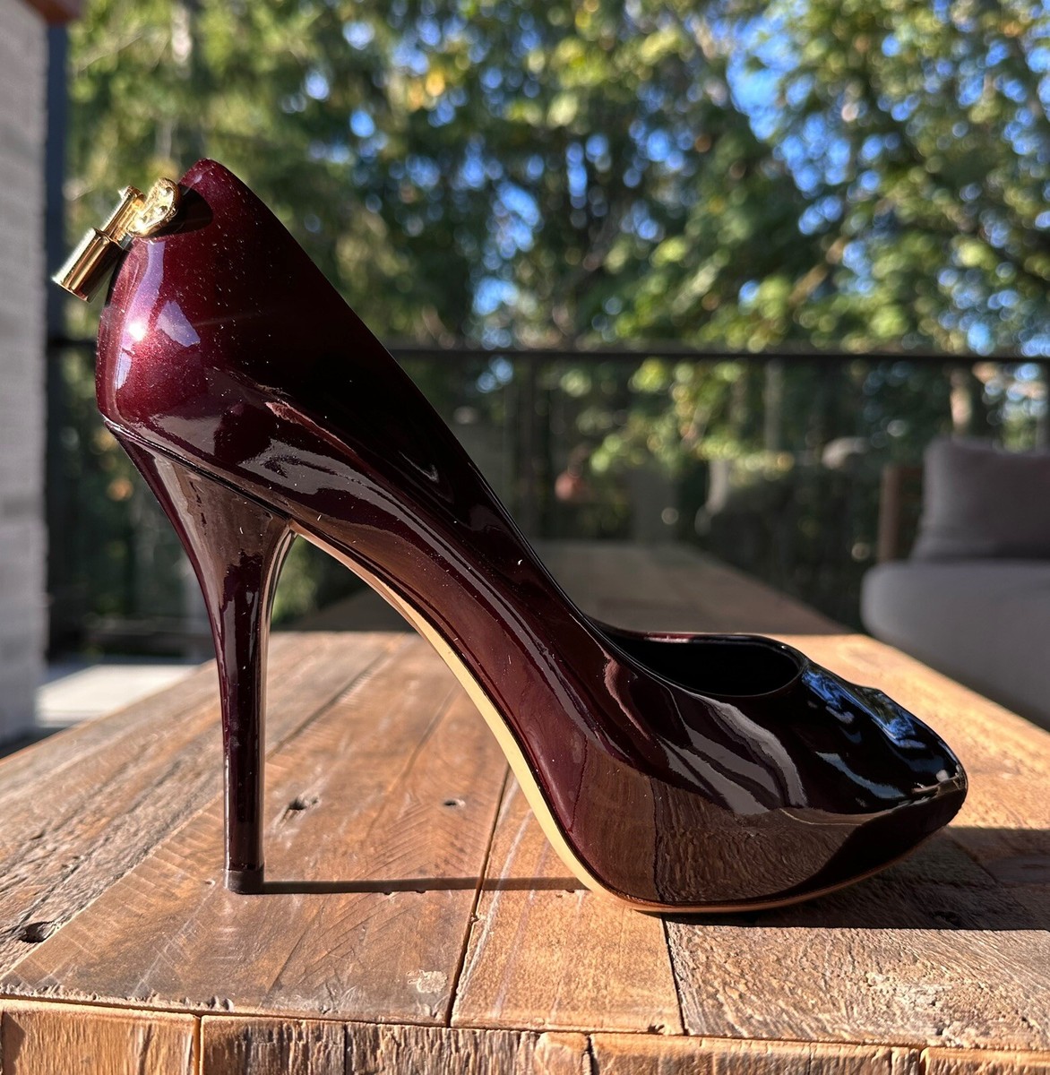 LOUIS VUITTON Padlock Vernis Amarante Patent Leather Oh Really