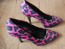 Ladies Striking Pink Animal Shoes Size 36 Uk 3 Love Label Womens High Heels