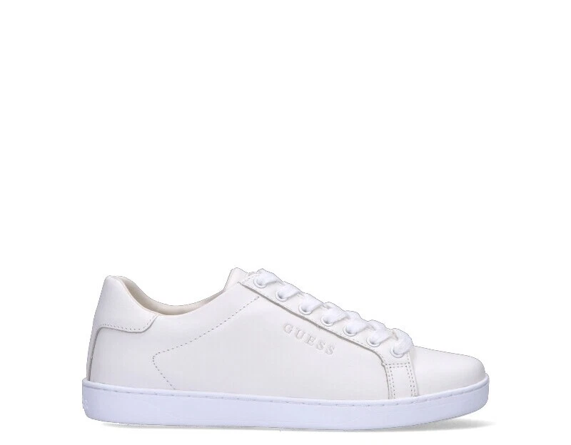 Guess white leather best sale shoes