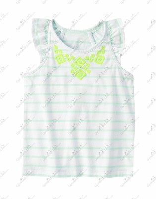 NWT GYMBOREE BLUE SAFARI SWEET MINT NEON GEO FLUTTER TOP TEE SHIRT SZ 8