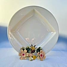 Homer Laughlin Pristine Pasta Bowl~Square Center Round Rim Stylish Soup Dish 9"