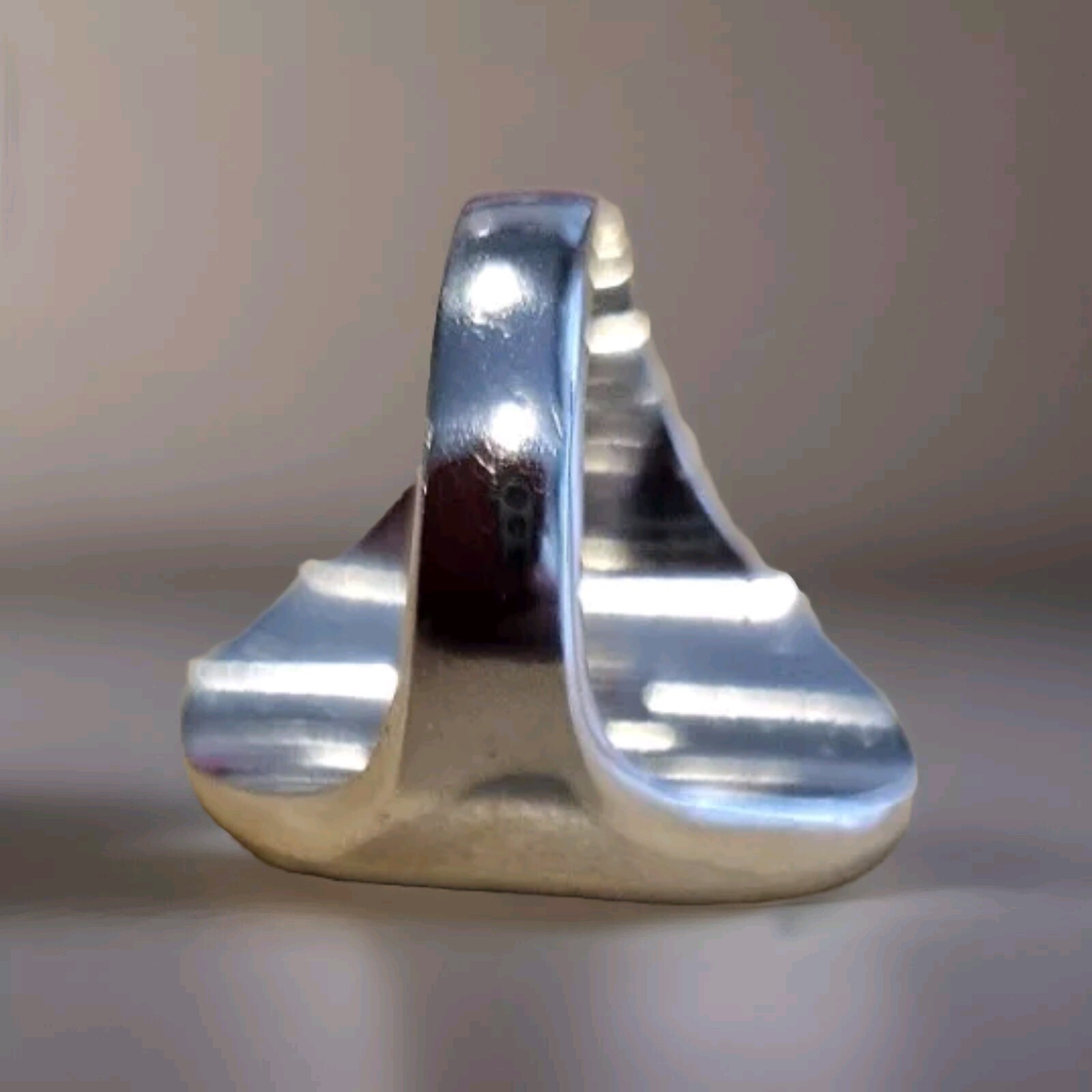 Solid Stirling Silver Heavy Solid Ring Signet Typ… - image 8