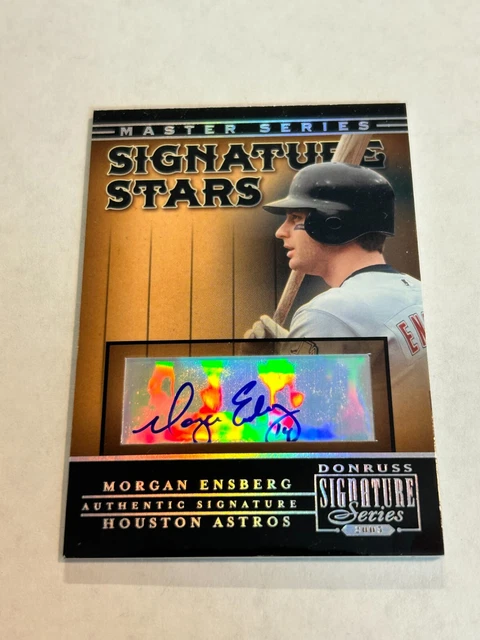 2005 DONRUSS SIGNATURE SERIES MORGAN ENSBERG 2/25 SIGNATURE STARS HOLO ASTROS SP