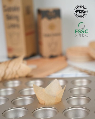 Nordic Paper 200pcs Natural Mini Tulip Cupcake Liners for Baking Cups Unbleac... - Picture 5 of 6