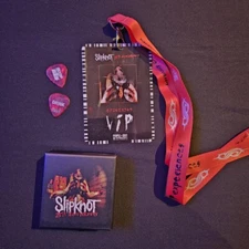 Slipknot 25th Anniversary Tour VIP bundle: Dog Tags, Laminate & Guitar Pick set