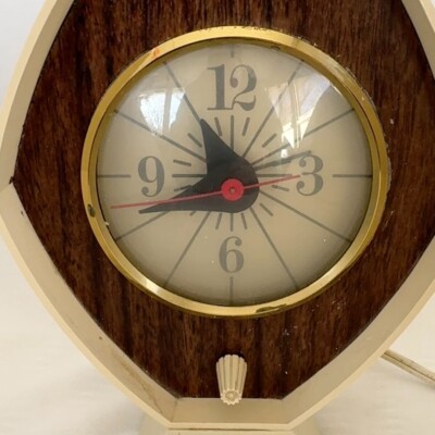 Retro 1960s Brown & Bigelow Diamond Remembrance Electric Alarm Clock MCM Mod