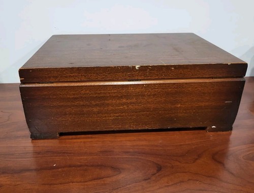 Rogers Bros 1847. Cofre de almacenamiento de madera solo con cajón DE COLECCIÓN 17x11x6 pulgadas - Imagen 6 de 13